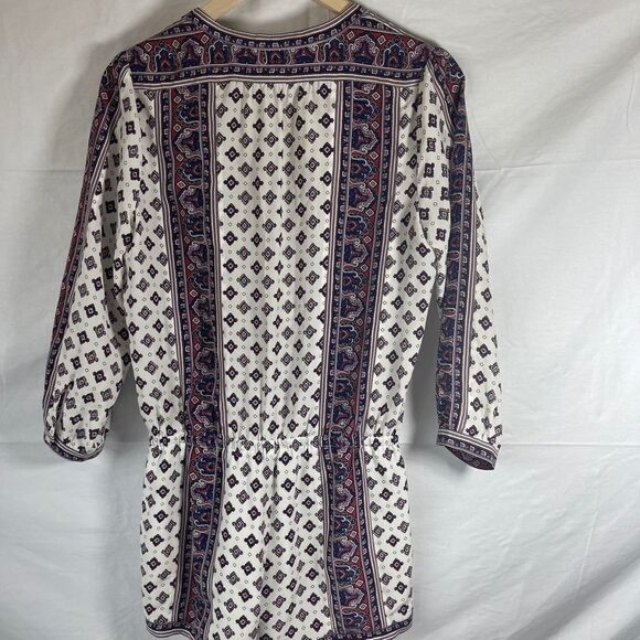 Joie Akeela White Print Long Sleeve Romper Sz XS - Picture 4 of 13